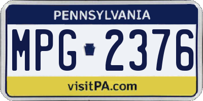 PA license plate MPG2376