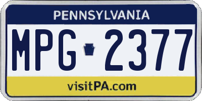 PA license plate MPG2377