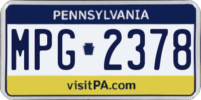 PA license plate MPG2378