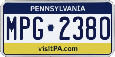 PA license plate MPG2380