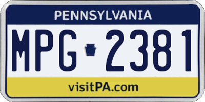 PA license plate MPG2381
