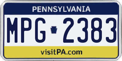 PA license plate MPG2383