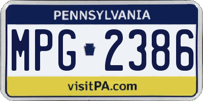PA license plate MPG2386