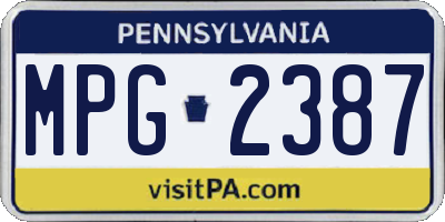 PA license plate MPG2387