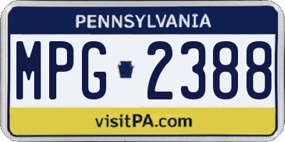 PA license plate MPG2388