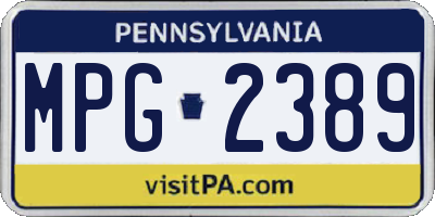 PA license plate MPG2389