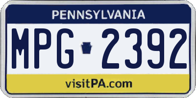 PA license plate MPG2392