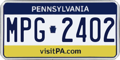 PA license plate MPG2402