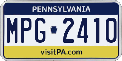 PA license plate MPG2410