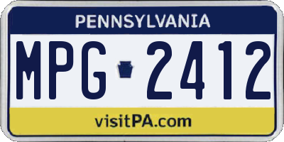 PA license plate MPG2412