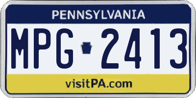 PA license plate MPG2413