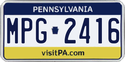 PA license plate MPG2416