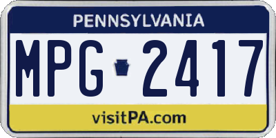 PA license plate MPG2417