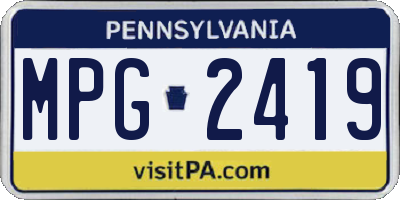 PA license plate MPG2419