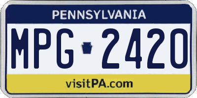 PA license plate MPG2420