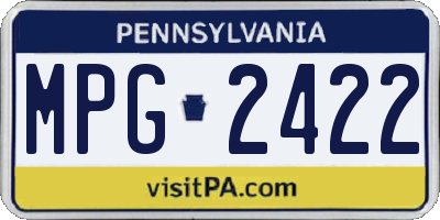 PA license plate MPG2422