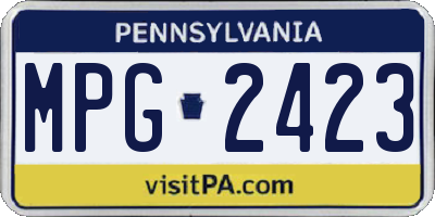 PA license plate MPG2423
