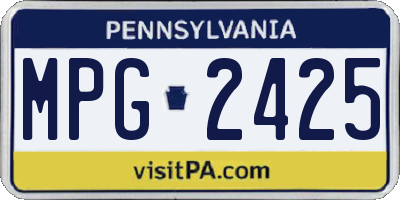PA license plate MPG2425