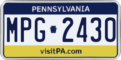 PA license plate MPG2430
