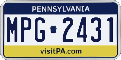 PA license plate MPG2431
