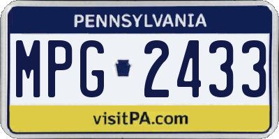 PA license plate MPG2433