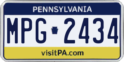 PA license plate MPG2434