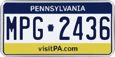 PA license plate MPG2436