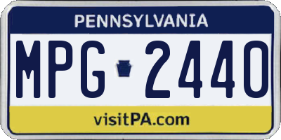 PA license plate MPG2440