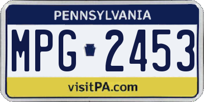PA license plate MPG2453