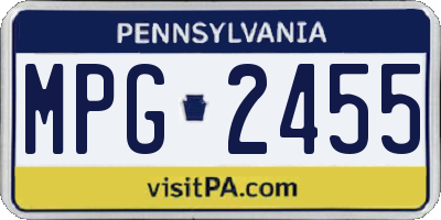 PA license plate MPG2455
