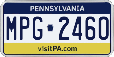 PA license plate MPG2460