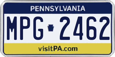 PA license plate MPG2462
