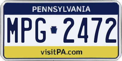 PA license plate MPG2472