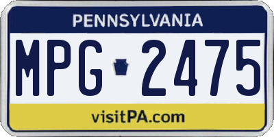 PA license plate MPG2475