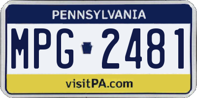 PA license plate MPG2481