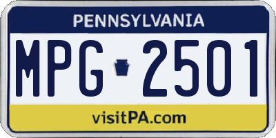 PA license plate MPG2501
