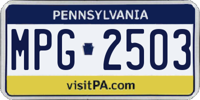 PA license plate MPG2503