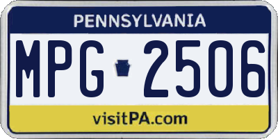 PA license plate MPG2506