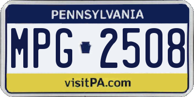 PA license plate MPG2508