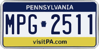 PA license plate MPG2511
