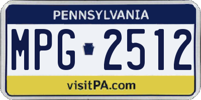 PA license plate MPG2512