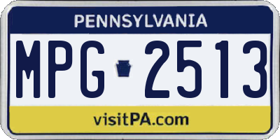 PA license plate MPG2513