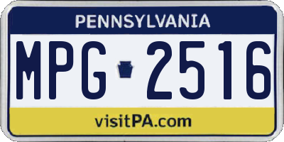 PA license plate MPG2516