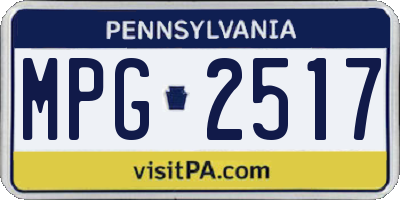 PA license plate MPG2517