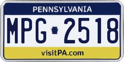 PA license plate MPG2518