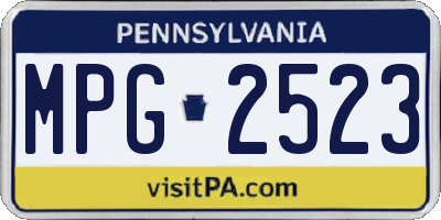 PA license plate MPG2523