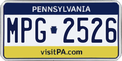 PA license plate MPG2526