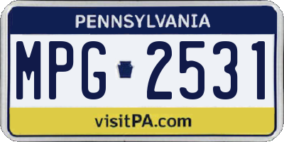 PA license plate MPG2531
