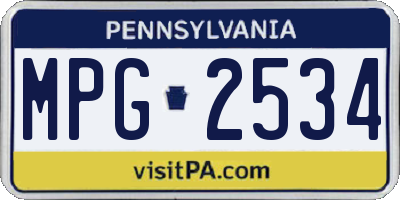PA license plate MPG2534