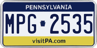 PA license plate MPG2535